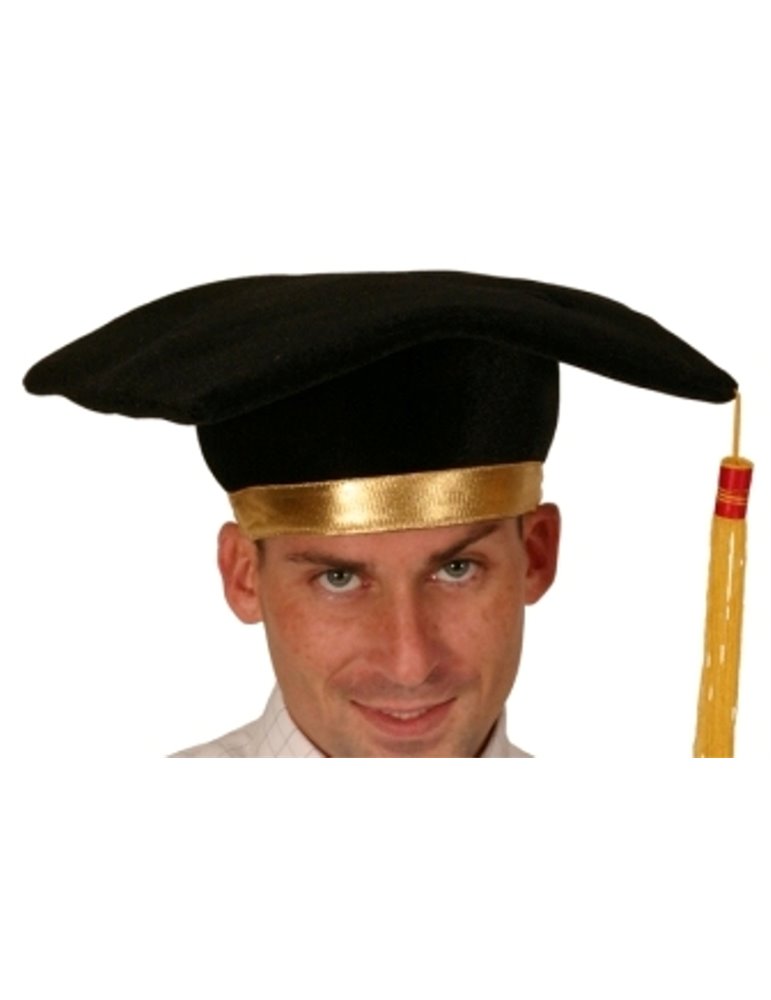 Hat Mortar Board Black & Gold Tassell