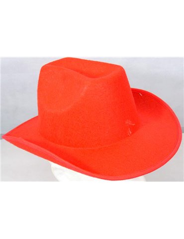 Hat Cowboy Plain Red with Stiff Felt