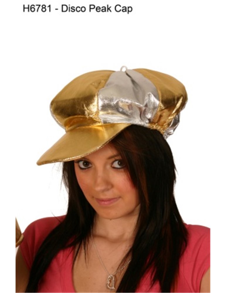 Hat Jockey Metallic Silver Gold Hat