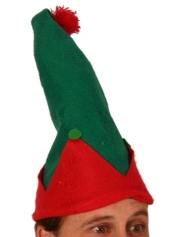 Hat Elf Shape Green & Red