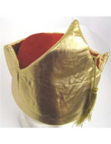 Crown Hat with tassel Red & Gold