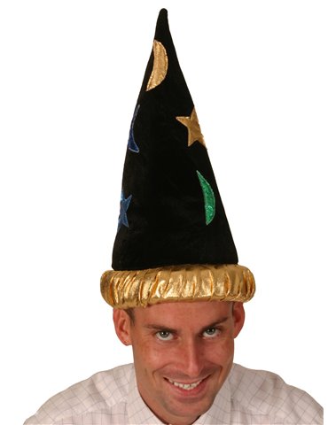 Hat Wizard Black with Gold Band & colour