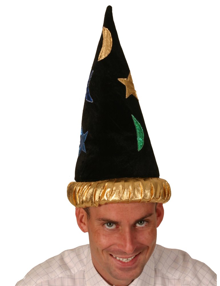 Hat Wizard Black with Gold Band & colour