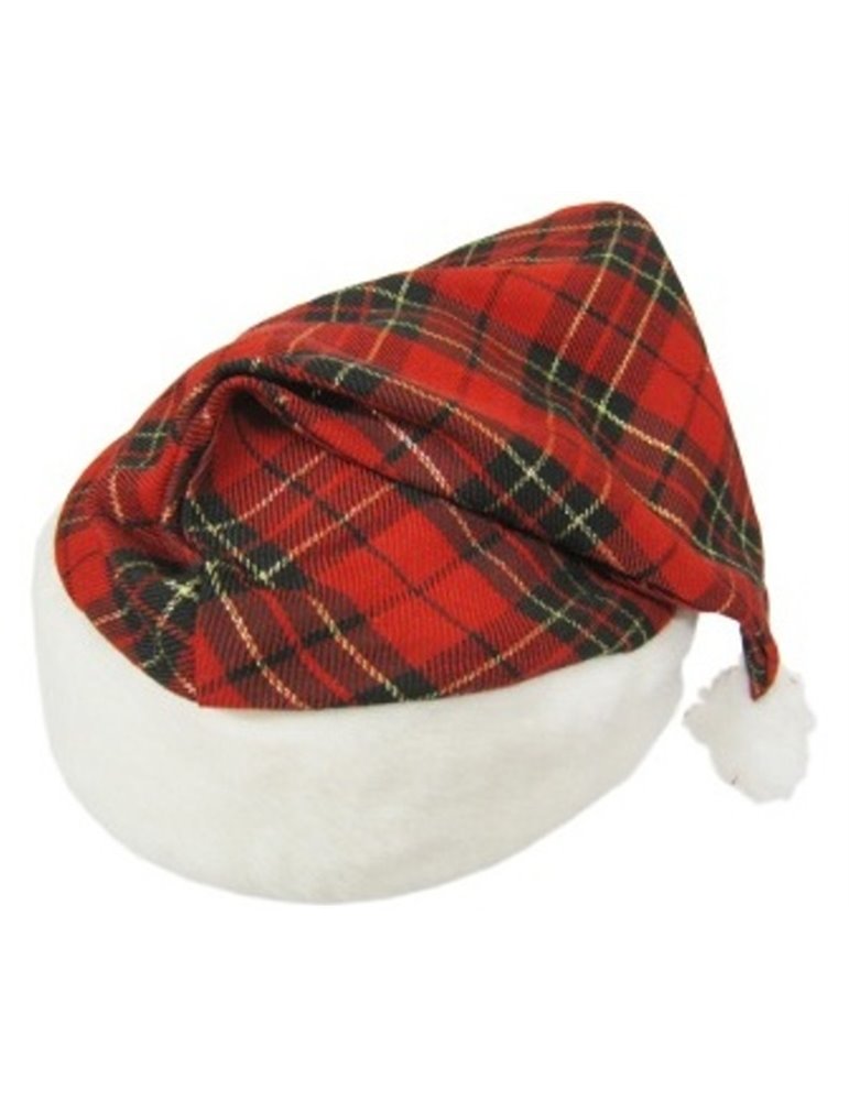 Hat Burns Night Red Tartan Fur Trim