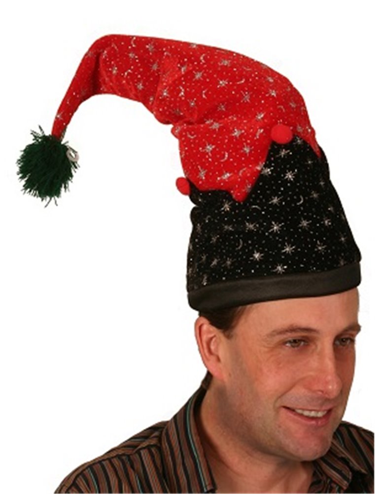 Hat Elf Shaped with Printed Stars & Moon