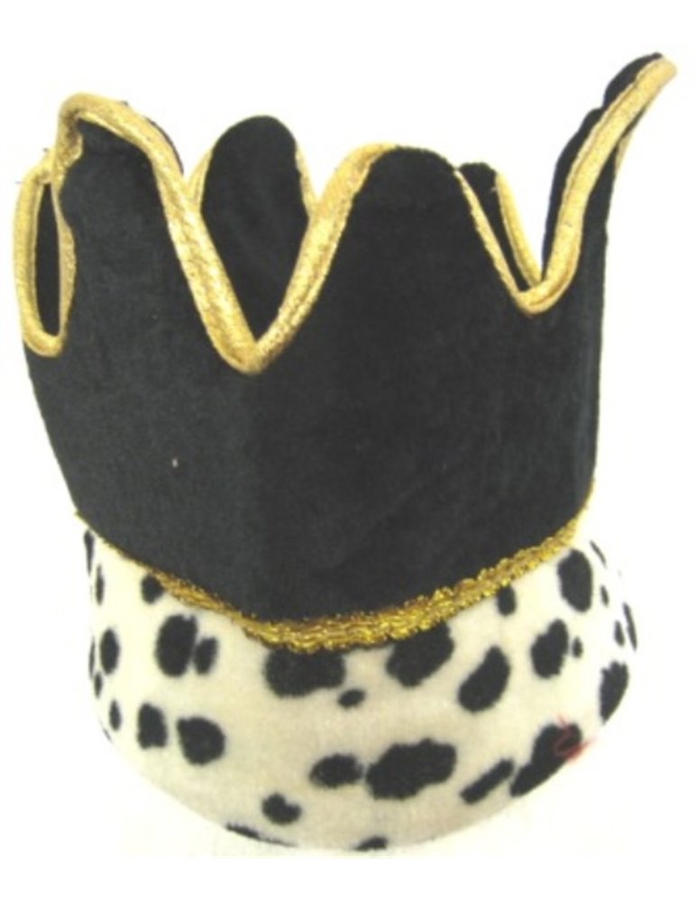 Crown Hat with Ermine Cuff Black