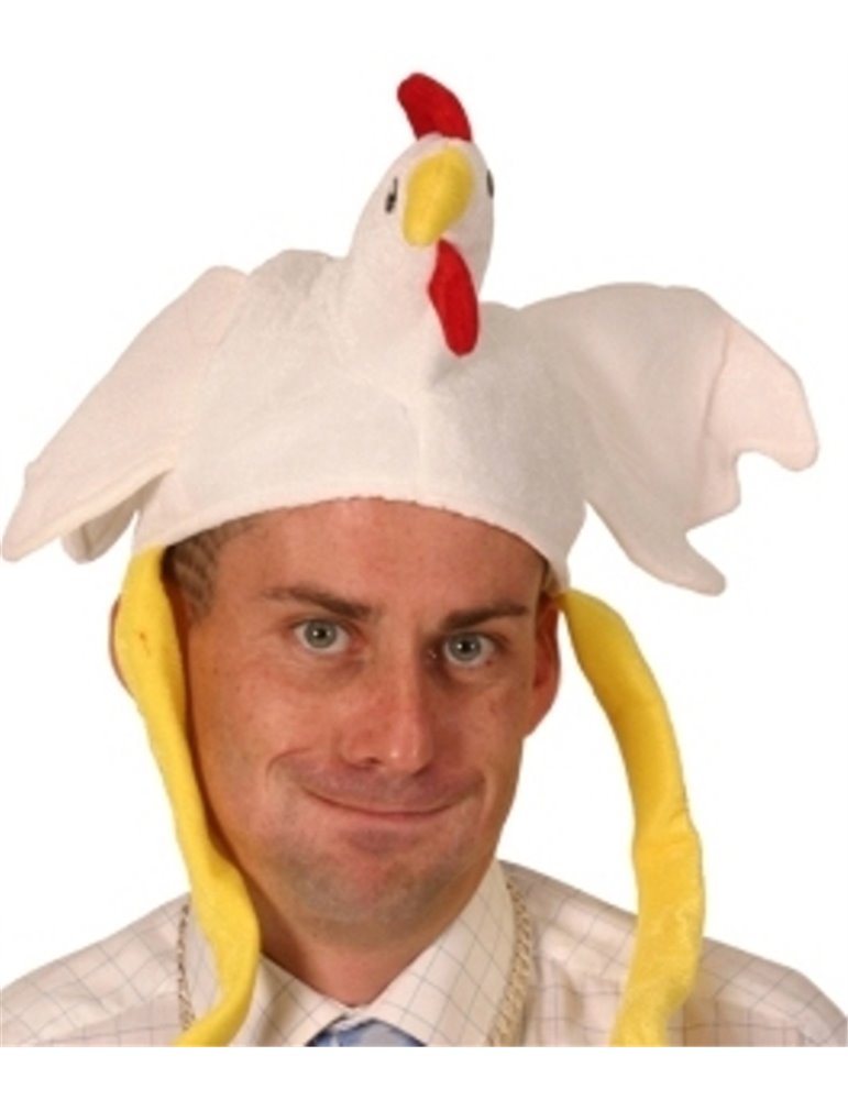 Hat Animal Chicken White with Legs