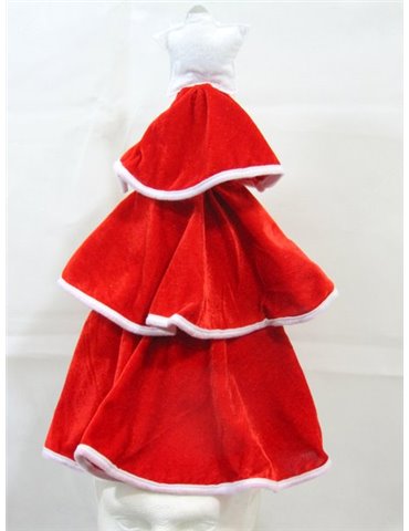 Hat Tree Shaped Plush Velvet Red