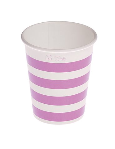 Party Cups Stripe Card 250cc Purple 10's