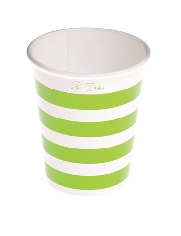 Party Cups Stripe Card 250cc Green 10's