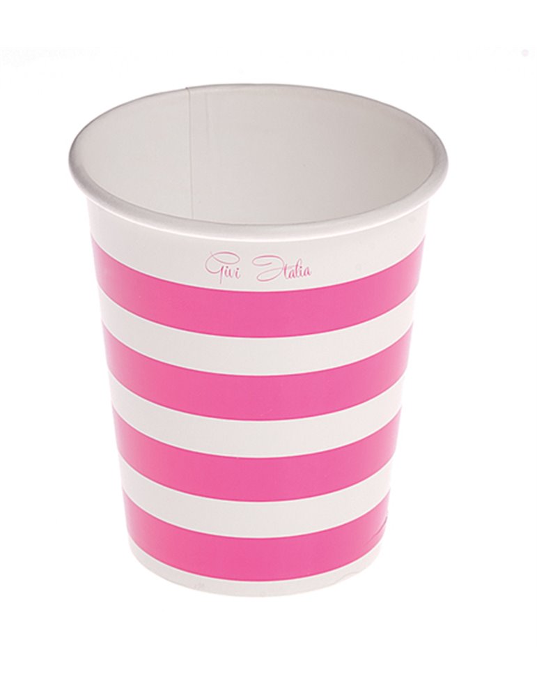 Party Cups Stripe Card 250cc Pink 10's