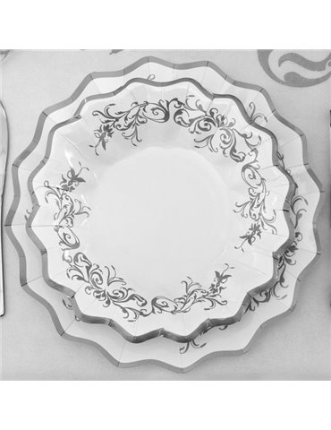 Party Plates Imperial Silver Card 27cm