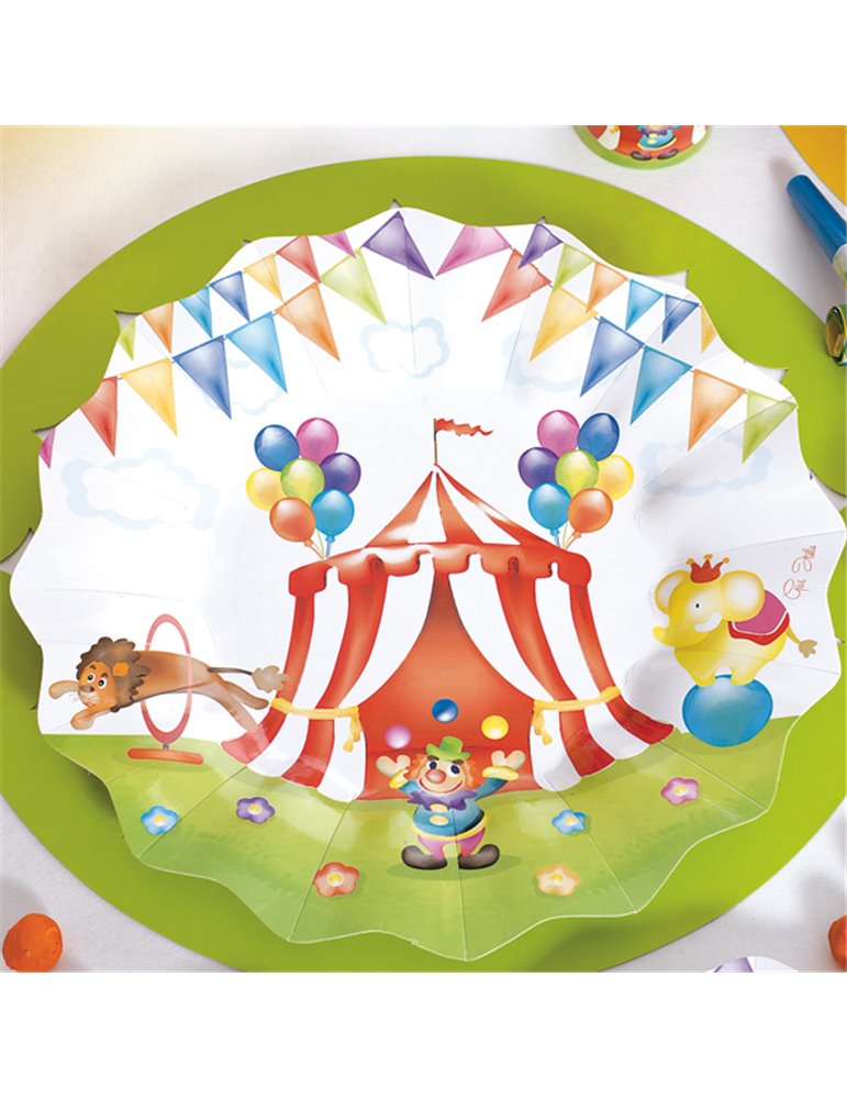 Party Plates Circus Card 21cm 8's