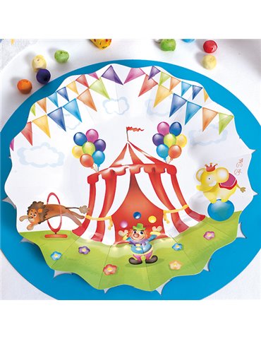 Party Plates Circus Card 27cm 8's