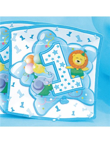 Baby Boy Plates Square Age 1 19cm 10's