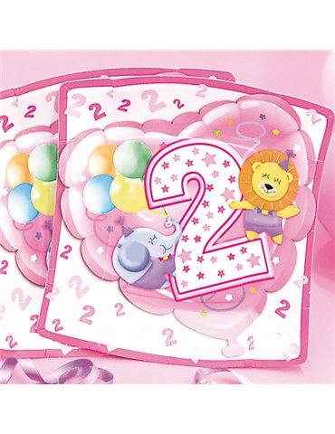 Baby Girl Plates Square Age 2 19cm 10's