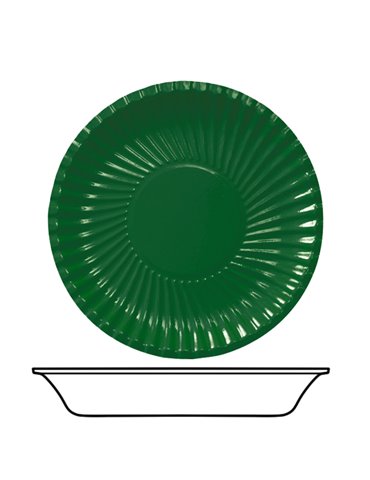 Party Bowls Card 22cm Green Dark 10's