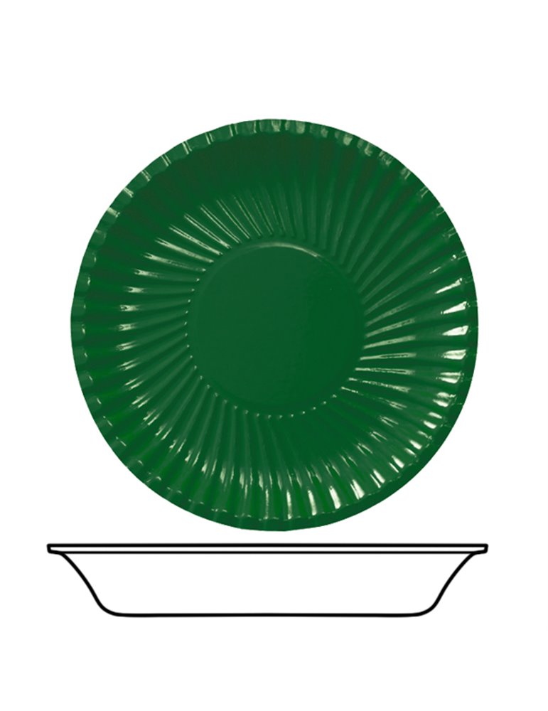 Party Bowls Card 22cm Green Dark 10's