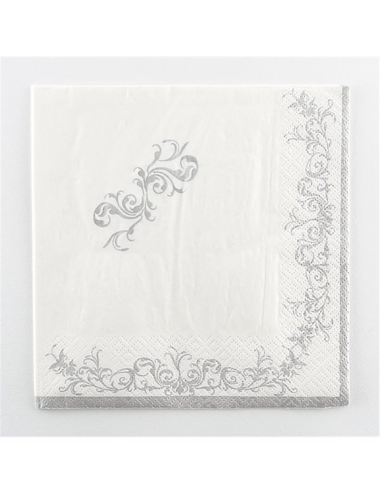 Party Napkins Imperial Silver 2 ply 25x2