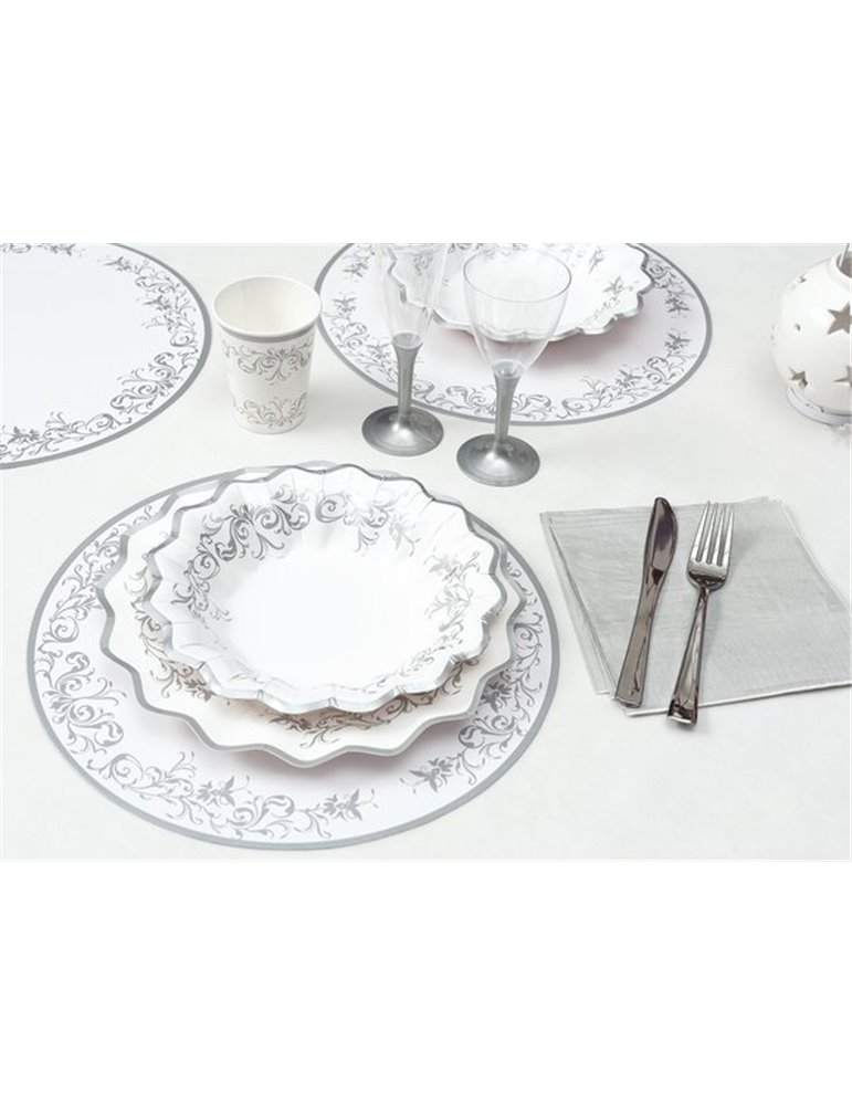 Party Place Mats Imperial Silver Round 6