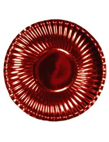 Party Plates Card 23cm Red Metallic 1