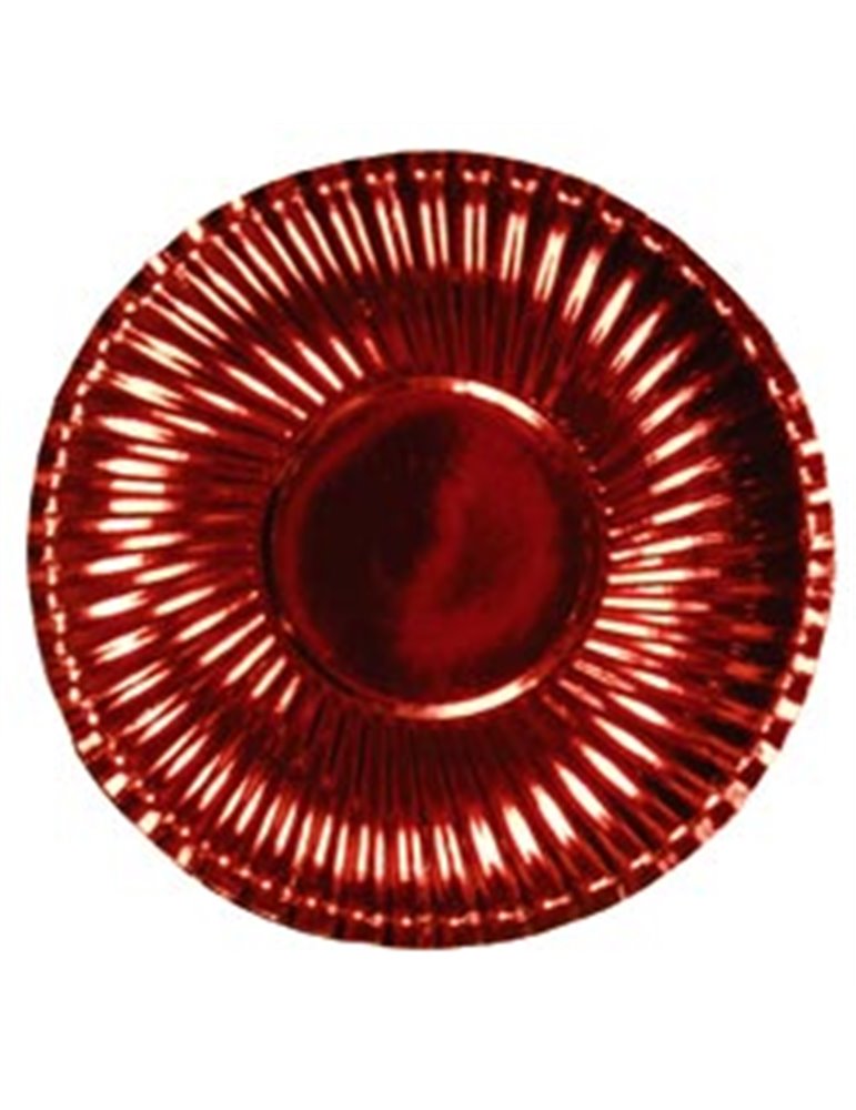 Party Plates Card 23cm Red Metallic 1