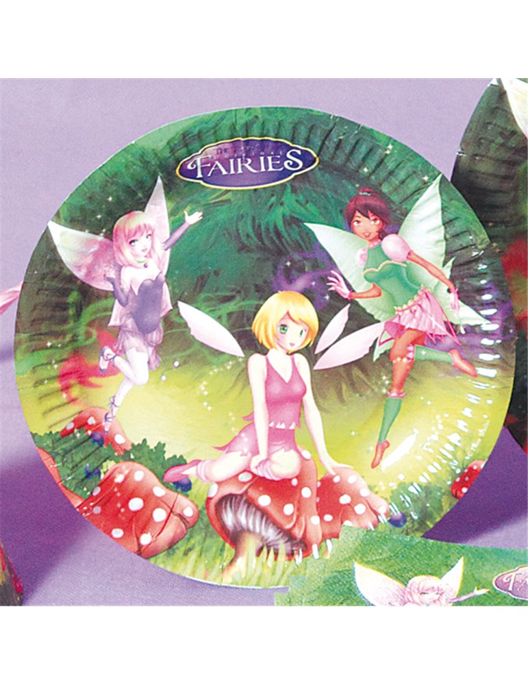 Party Plates Fairies Card 18cm 10's