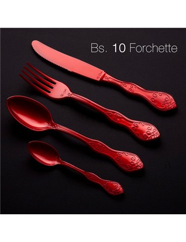 Party Plastic Spoons 18cm Pearl Red 10's