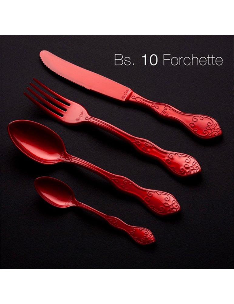 Party Plastic Spoons 18cm Pearl Red 10's