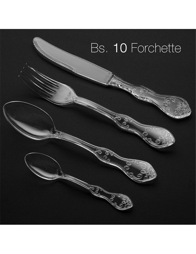 Party Plastic Forks 18.5cm Diamond 10's