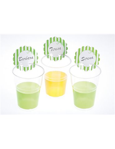 Party Glass Markers Stripe Lime 12's