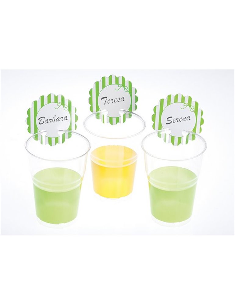 Party Glass Markers Stripe Lime 12's