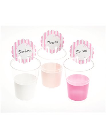 Party Glass Markers Stripe Pink 12's