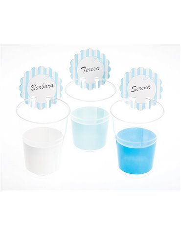 Party Glass Markers Stripe Blue 12's