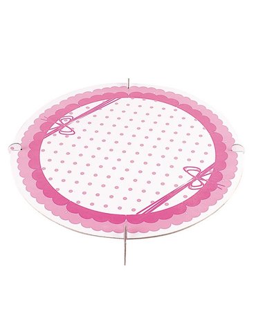 Cake Stand Dots Pink Single Round