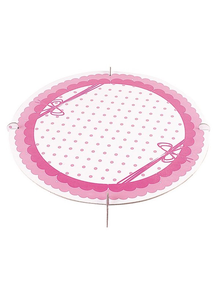 Cake Stand Dots Pink Single Round