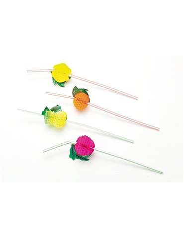 Party Straws with Honeycombe Fruit 24cm