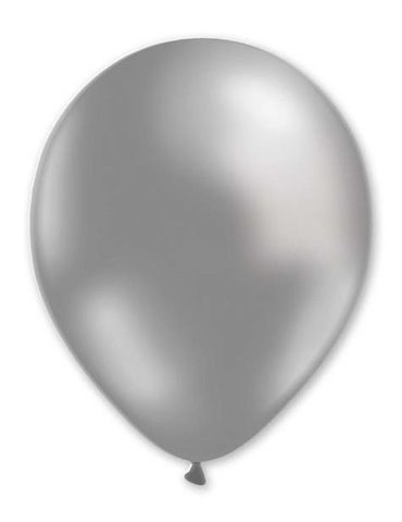 Balloon Metallic 13cm Silver x1000