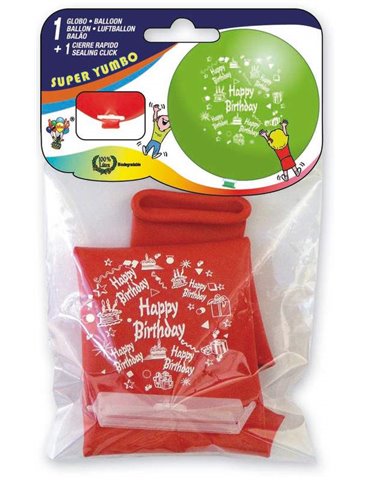 Balloon Printed Happy Birthday Red 65cm