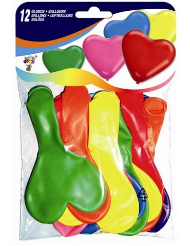 Balloon Heart 31cm Asstd 12s