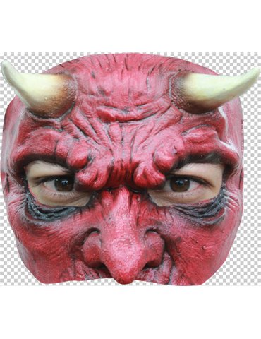 Mask Half Devil with Bone Colour Horns