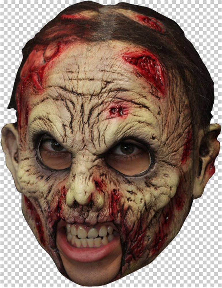 Mask Head Chin Strap Zombie Undead Delux