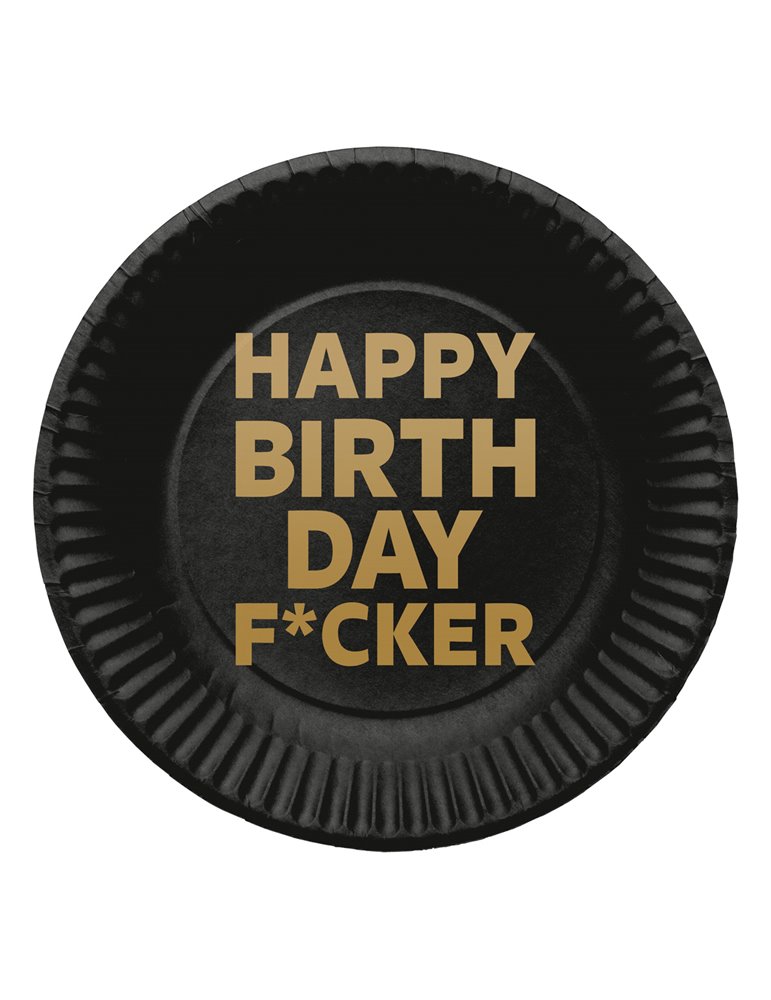 Party Plates Happy Birthday Fcker 23cm