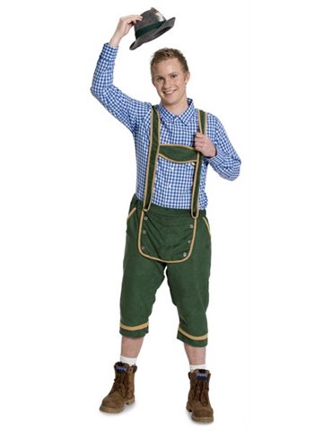 Oktoberfest Lederhosen Green M/L