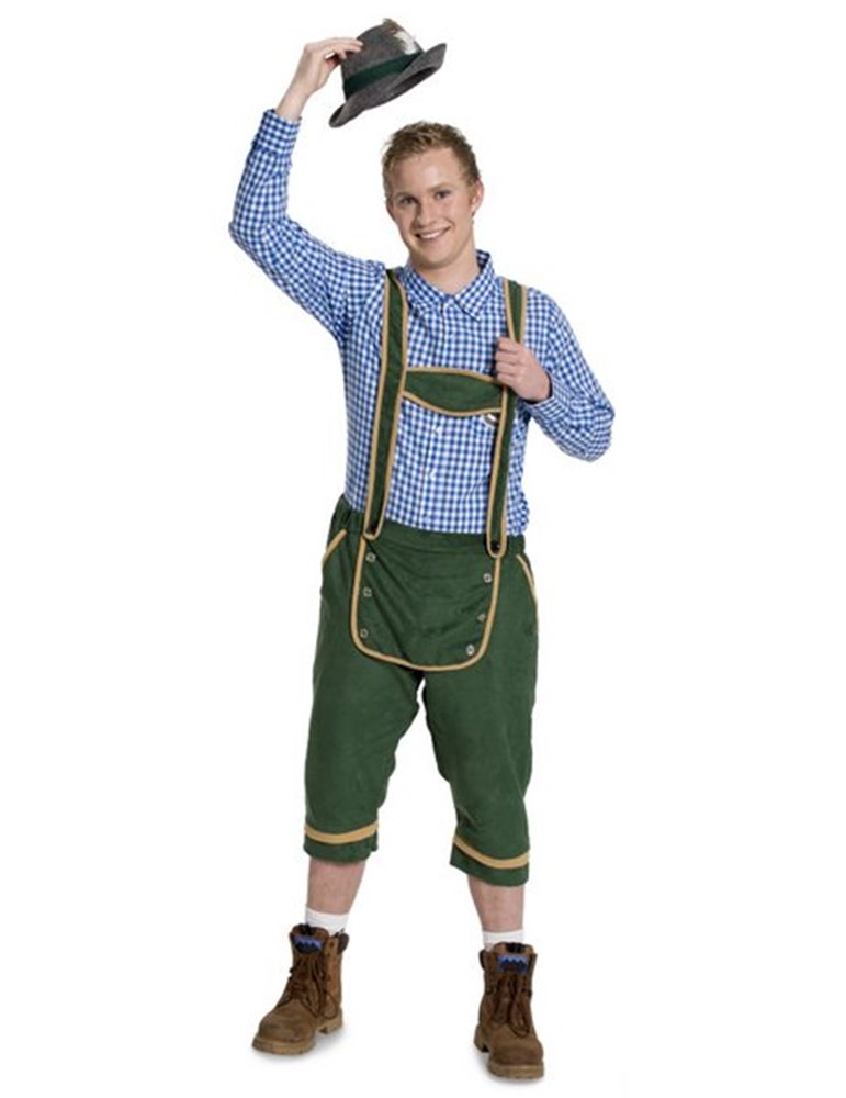 Oktoberfest Lederhosen Green M/L