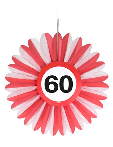 Traffic Sign 60th Birthday Honeycomb Fan