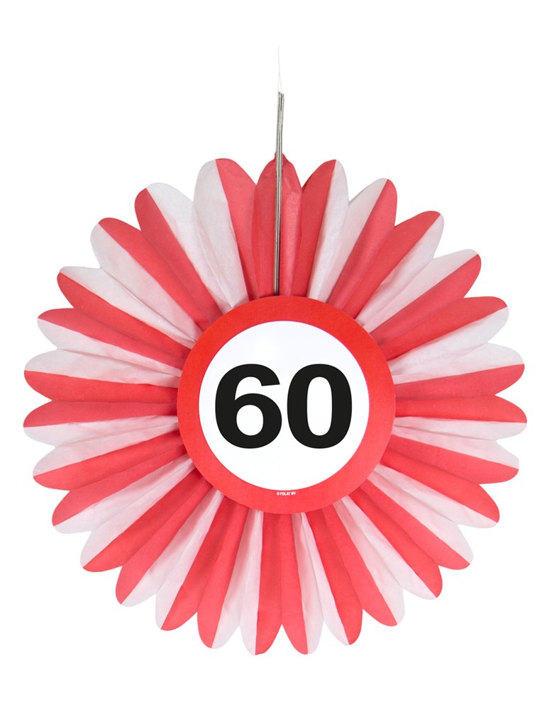 Traffic Sign 60th Birthday Honeycomb Fan