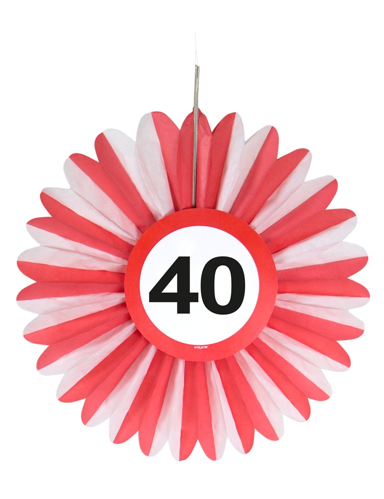 Traffic Sign 40th Birthday Honeycomb Fan