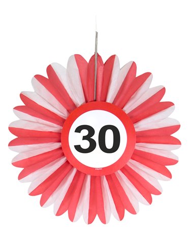 Traffic Sign 30th Birthday Honeycomb Fan