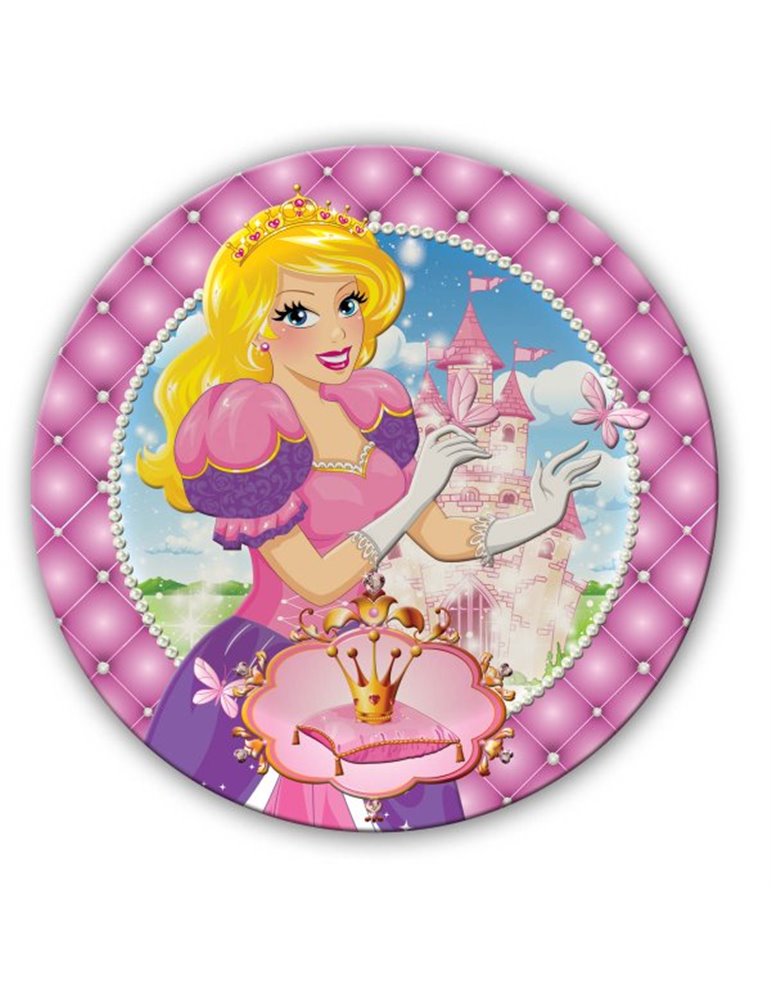 Princess Birthday Plates 23cm 6 packet